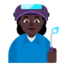 Woman Factory Worker: Dark Skin Tone Emoji 👩🏿‍🏭 image - Microsoft Classic 2D style