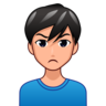 Man Pouting: Medium-Light Skin Tone Emoji 🙎🏼‍♂️ image - Emojidex style