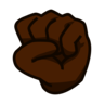 Raised Fist: Dark Skin Tone Emoji ✊🏿 image - Emojidex style