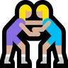 Women Wrestling: Medium-Light Skin Tone Emoji 🤼🏼‍♀️ image - Microsoft Windows 10 Segoe UI Emoji style