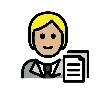 Office Worker: Medium-Light Skin Tone Emoji 🧑🏼‍💼 image - OpenMoji style