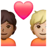 Couple With Heart: Person, Person, Medium-Light Skin Tone, Medium-Dark Skin Tone Emoji 🧑🏼‍❤️‍🧑🏾 image - Samsung style