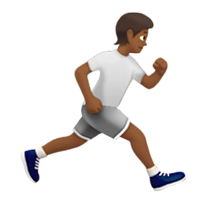Person Running Facing Right: Medium-Dark Skin Tone