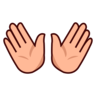 Open Hands: Medium-Light Skin Tone Emoji 👐🏼 image - Emojidex style