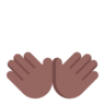 Open Hands: Medium-Dark Skin Tone Emoji 👐🏾 image - Microsoft Classic 2D style