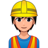 Construction Worker: Medium-Light Skin Tone Emoji 👷🏼 image - Emojidex style