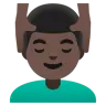 Man Getting Massage: Dark Skin Tone Emoji 💆🏿‍♂️ image - Google Noto Color style