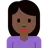 Woman Frowning: Dark Skin Tone