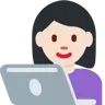 Woman Technologist: Light Skin Tone Emoji 👩🏻‍💻 image - Twitter / X (Twemoji) style