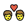 Kiss: Man, Man Emoji 👨‍❤️‍💋‍👨 image - OpenMoji style