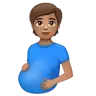 Pregnant Person: Medium Skin Tone Emoji 🫄🏽 image - WhatsApp style