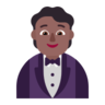 Person In Tuxedo: Medium-Dark Skin Tone Emoji 🤵🏾 image - Microsoft Classic 2D style