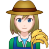 Woman Farmer: Light Skin Tone Emoji 👩🏻‍🌾 image - Emojidex style