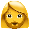 Woman: Beard Emoji 🧔‍♀️ image - Apple style