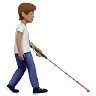 Person With White Cane Facing Right: Medium Skin Tone Emoji 🧑🏽‍🦯‍➡️ image - Apple style