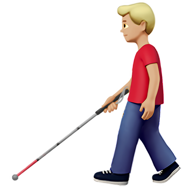 Man With White Cane: Medium-Light Skin Tone