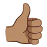 Thumbs Up: Medium Skin Tone Emoji 👍🏽 image - Google Noto Color Animated style