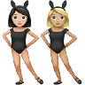 Women With Bunny Ears: Light Skin Tone, Medium-Light Skin Tone Emoji 👩🏻‍🐰‍👩🏼 image - Apple style