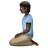 Person Kneeling: Dark Skin Tone
