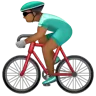 Man Biking: Medium-Dark Skin Tone Emoji 🚴🏾‍♂️ image - WhatsApp style