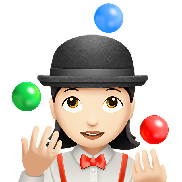Woman Juggling: Light Skin Tone