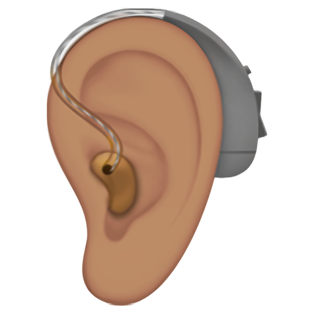 Ear With Hearing Aid: Medium Skin Tone