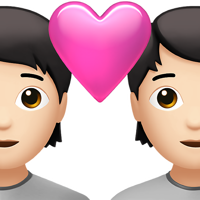 Couple With Heart: Light Skin Tone