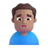 Man Frowning: Medium Skin Tone Emoji 🙍🏽‍♂️ image - Microsoft 3D Fluent style