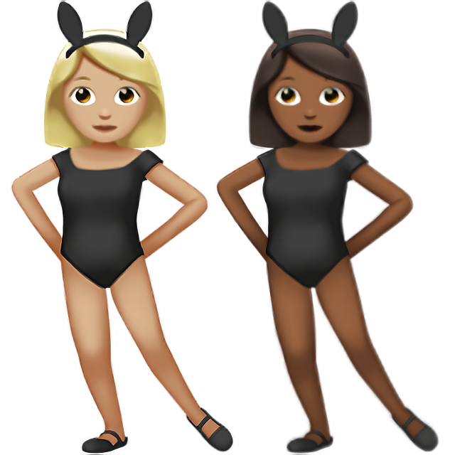Women With Bunny Ears: Medium-Light Skin Tone, Medium-Dark Skin Tone