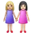 Women Holding Hands: Light Skin Tone, Medium-Light Skin Tone