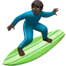 Man Surfing: Dark Skin Tone Emoji 🏄🏿‍♂️ image - Apple style