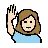 Woman Raising Hand: Light Skin Tone