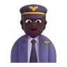 Pilot: Dark Skin Tone Emoji 🧑🏿‍✈️ image - Microsoft 3D Fluent style