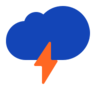 Nube con rayos Emoji 🌩 image - Microsoft Classic 2D style
