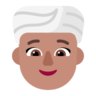 Woman Wearing Turban: Medium Skin Tone Emoji 👳🏽‍♀️ image - Microsoft Classic 2D style