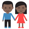 Woman And Man Holding Hands: Dark Skin Tone Emoji 👫🏿 image - EmojiTwo style