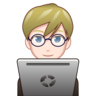Man Technologist: Light Skin Tone Emoji 👨🏻‍💻 image - Emojidex style
