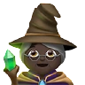 Woman Mage: Dark Skin Tone Emoji 🧙🏿‍♀️ image - Apple style