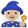 Woman Mage: Medium-Light Skin Tone Emoji 🧙🏼‍♀️ image - Google Noto Color style