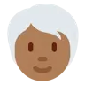 Person: Medium-Dark Skin Tone, White Hair Emoji 🧑🏾‍🦳 image - Twitter / X (Twemoji) style