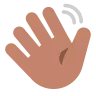 Waving Hand: Medium Skin Tone Emoji 👋🏽 image - Tossface style