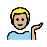 Man Tipping Hand: Medium-Light Skin Tone Emoji 💁🏼‍♂️ image - OpenMoji style