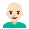 Man: Light Skin Tone, Bald Emoji 👨🏻‍🦲 image - Google Noto Color style