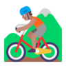 Person Mountain Biking: Medium Skin Tone Emoji 🚵🏽 image - Microsoft Classic 2D style