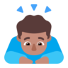 Man Bowing: Medium Skin Tone Emoji 🙇🏽‍♂️ image - Microsoft Classic 2D style