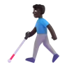 Man With White Cane: Dark Skin Tone Emoji 👨🏿‍🦯 image - Microsoft 3D Fluent style