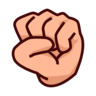 Raised Fist: Medium-Light Skin Tone Emoji ✊🏼 image - Emojidex style