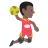 Person Playing Handball: Dark Skin Tone