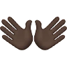 Open Hands: Dark Skin Tone Emoji 👐🏿 image - Apple style