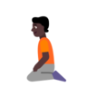 Person Kneeling: Dark Skin Tone Emoji 🧎🏿 image - Microsoft Classic 2D style